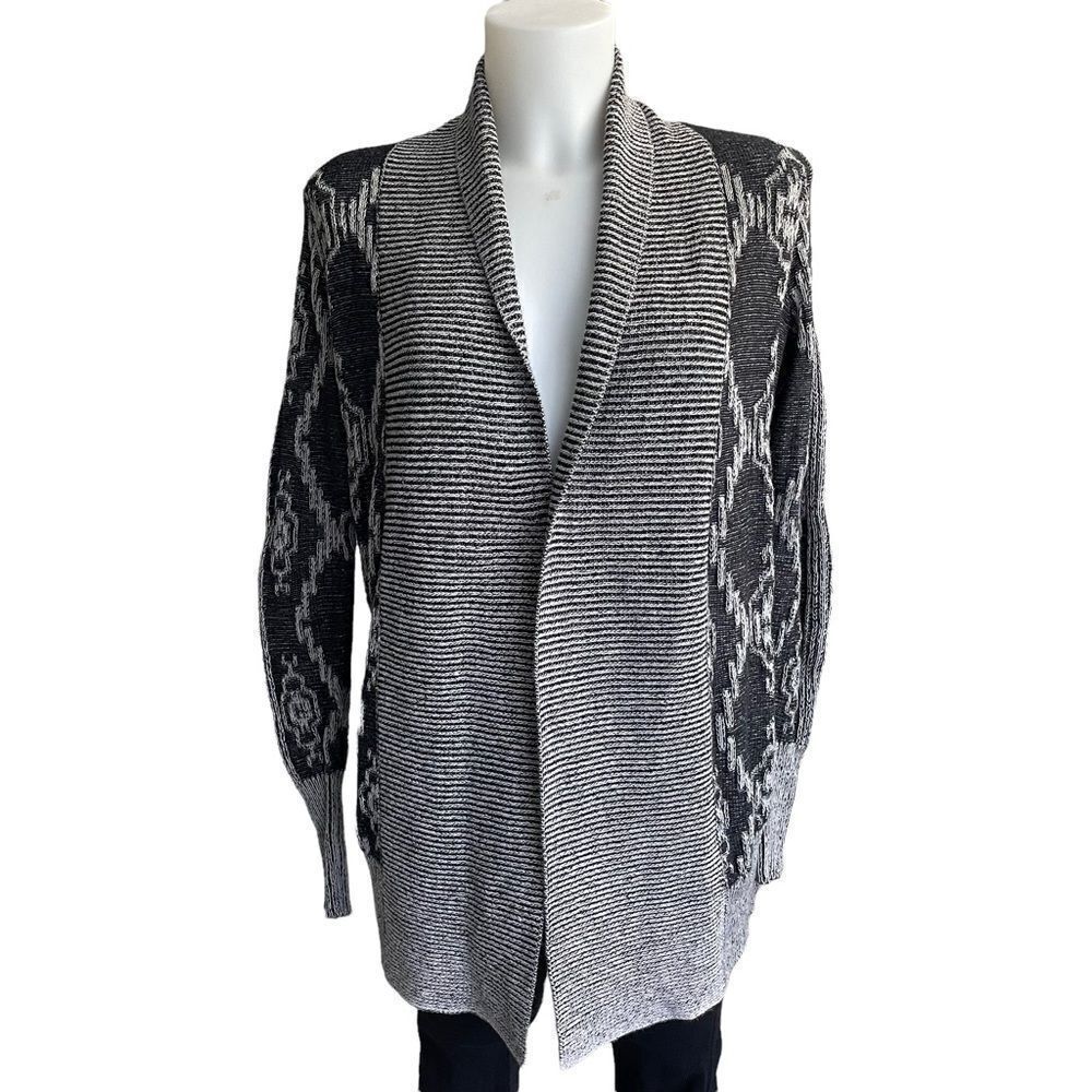 Ecote Urban OutFitters ribbed knit open front cardigan sweater aztec print sz Xs